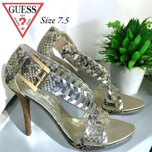 Guess Women’s Rianne Python Print Sandals